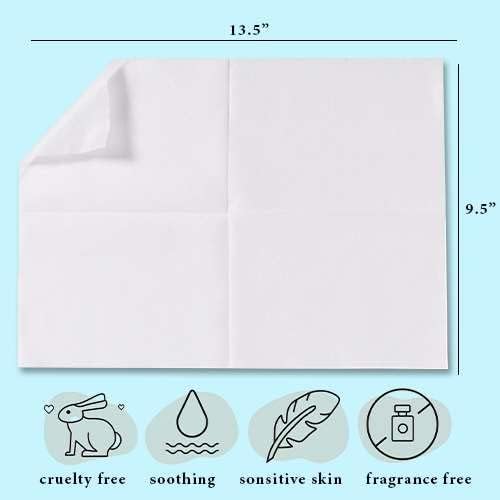 Disposable Dry Wipes, 100 Pack – Ultra Soft Non-Moistened Cleansing Cloths for Adults, Incontinence, Baby Care, Makeup Removal – 9.5" x 13.5" - Hospital Grade, Durable – by ProHeal