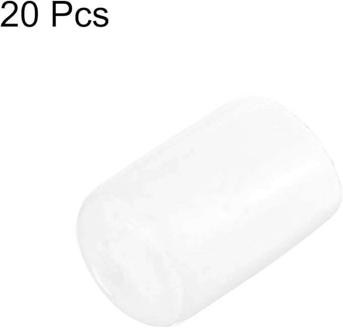 uxcell 20pcs Rubber End Caps Protective Caps 13mm ID Vinyl PVC Round Tube Bolt Cap Cover Screw Thread Protectors, Clear