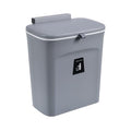 TOPROAD Kitchen Hanging Trash Can, 2.4 Gallon Wall Mounted Counter Waste Compost Bin, Small Garbage Can with Lid for Cupboard/Bathroom/Bedroom/Office/Camping/Under Sink(Grey)