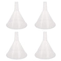 DEDC 4 Pack Clear Plastic Filter Funnel, Small Oil Funnels for Filling Bottles, Liquid Transfer Funnel for Kitchen, Laboratory, Garage, Car, 5.9 inch Dia Mouth