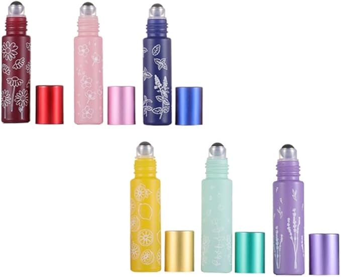 10 Pcs Yellow Glass Essential Oil Roller Bottles,10ml Empty Refillable Roll on Bottles,Glass Travel Roller Bottles with Stainless Steel Roller Balls for Essential Oil,Perfume,Aromatherapy,Lip Balms