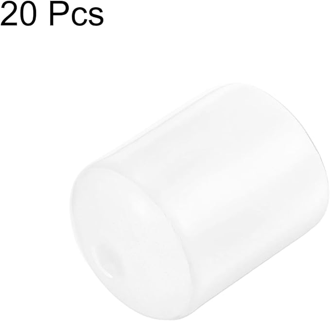 uxcell 20pcs Rubber End Caps Protective Caps 26mm(1 Inch) ID Vinyl PVC Round Tube Bolt Cap Cover Screw Thread Protectors, Clear