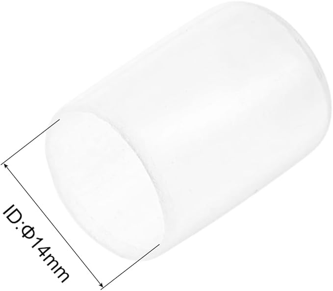 uxcell 20pcs Rubber End Caps Protective Caps 14mm ID Vinyl PVC Round Tube Bolt Cap Cover Screw Thread Protectors, Clear