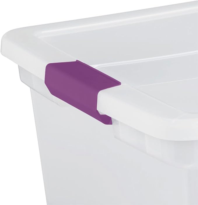 Sterilite 6 Pack 66 Quart ClearView Latch Box, Stackable Organizer Bins with Latching Lids - Clear Plastic Organization Containers for Closet, Bedroom, Shelving Units and Everyday Home Storage