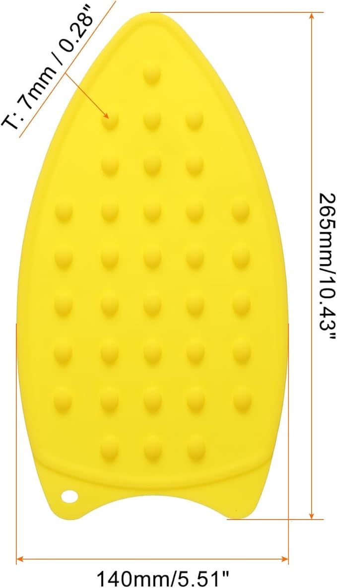 HARFINGTON Silicone Iron Rest Pad, Multipurpose Iron Hot Resistant Mat Iron Rest Plate for Ironing Board Hot Heat Resistant Steam Compact Mat, Yellow