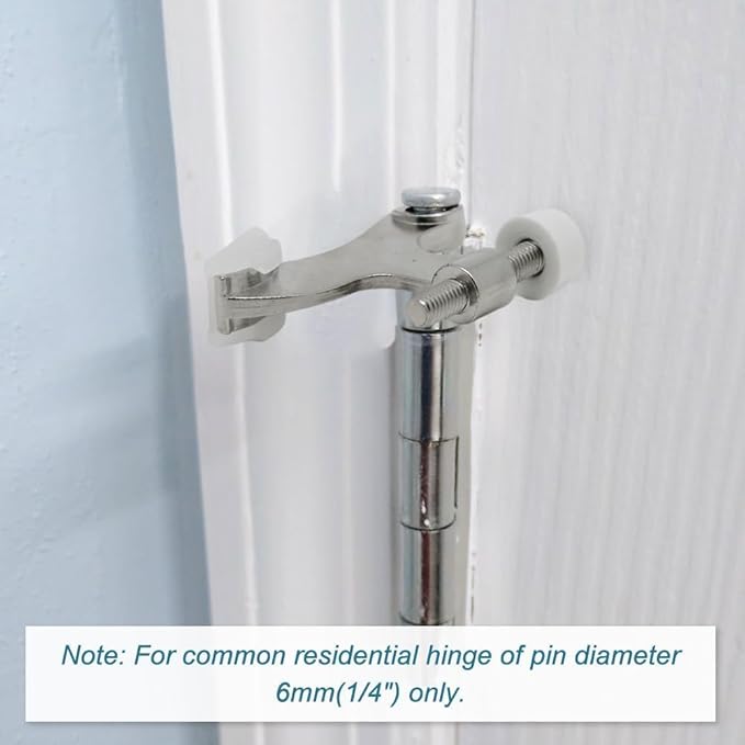 48 Pack Hinge Pin Brushed Nickel Door Stopper, Adjustable Heavy Duty Hinge Pin Door Stop with Rubber Bumper Tips
