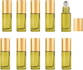 10 Pack Glass Roller Bottles for Essential Oils,5ml Green Roll On Bottles with Stainless Steel Roller Balls,Refillable Aromatherapy Massage Roll On Bottle Perfume Bottle for Travel
