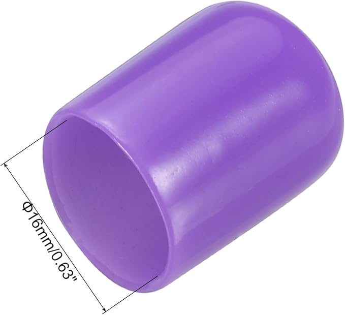 uxcell 20pcs Rubber End Caps 16mm(5/8") ID Vinyl PVC Round Tube Bolt Cap Cover Screw Thread Protectors,Purple