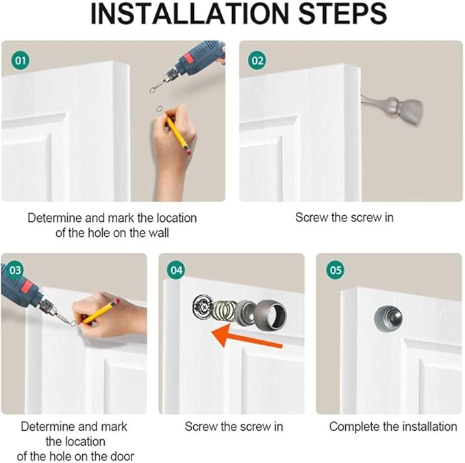 Magnetic Door Stop, Stainless Steel, Magnetic Door Catch, Door Holder, Door Stops, Wall Mounted, Floor Mounted, Door Banging Prevention (Large x 20pack, Satin Nickel)