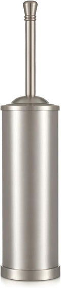 Stainless Steel 304 Toilet Brush and Holder,Toilet Bowl Brush with Long Handle for Bathroom,Toilet Cleaner Brush-Space,Saving,Covered Brush,Durable, Deep,Cleaning,Splash Resistant (Stain Nickel)