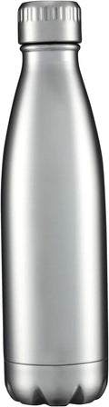 HASLE OUTFITTERS 17oz Stainless Steel Water Bottles, Vacuum Insulated Water Bottles Double Walled Reusable Metal Sports Water Bottles Keep Drinks Hot and Cold, Stainless, 1Pack