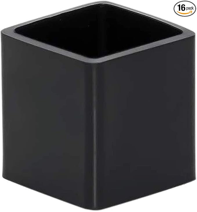 16 Pcs Black Square Anti-Slip Rubber Leg Tips Chair Leg Caps Furniture Floor Protectors Chair Table Bar Stool Leg Covers Furniture Leg Cube Feet 1.5 Inch x 1.5 Inch (38 x 38mm)
