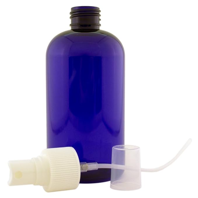 GreenHealth 8 fl oz Cobalt Blue Plastic Bottle with White Spray Cap (24 Pack)