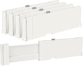 Vtopmart 4 Pack Drawer Dividers for Clothes, 4" High 11.6"-17" Adjustable Expandable Dresser Drawer Organizer, Plastic Drawers Separators for Dresser, Baby Clothes, Underwear, Kitchen & Office Storage