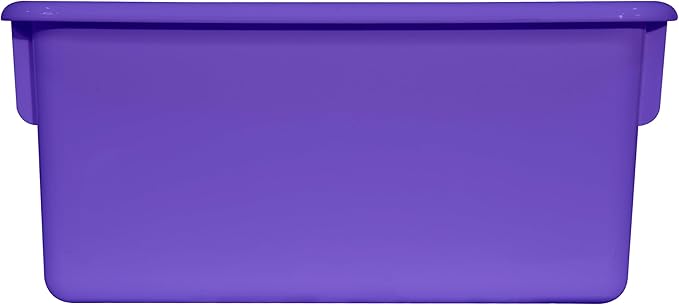 Wood Designs Cubby Storage Bin, Heavy Duty Plastic Containers for Kids Purple Cubby Tray Set of 30