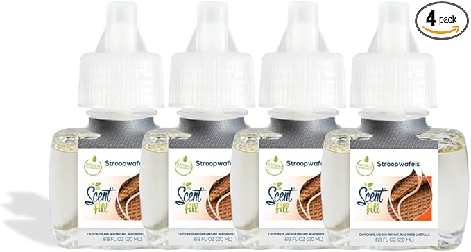 Scent Fill Stroopwafels Plug in Air Freshener, 4 Scented Oil Refills