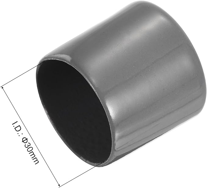 uxcell 20pcs Rubber End Caps 30mm ID Vinyl Cap Cover Screw Protectors Dark Grey