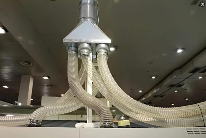 Dust Collection Hose 2 in × 5 ft Heavy Duty Clear Flexible PVC Reinforced Thicken Helix Suction Discharge Corrugated Pipe Tubing Hose for Fume Dust Collector Fitting Wood Chip Saw