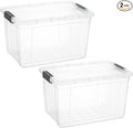 Superio Clear Storage Boxes with Lids, 14.25 Quart Plastic Container Bins for Organizing, Stackable Crates, BPA Free, Non Toxic, Odor Free, Organizers for Home, Office, School, and Dorm