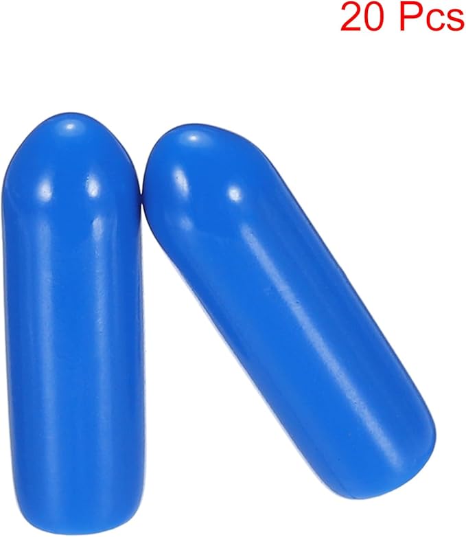 uxcell 20pcs Rubber End Caps 3.5mm ID Vinyl PVC Round Tube Bolt Cap Cover Screw Thread Protectors Blue
