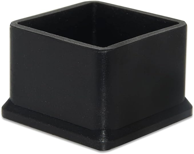 Flyshop Durable Non-Marking Silicone Chair Leg Caps Tips Floor Protectors Square Furniture Table Leg Covers, 20pcs, Black, 40 mm x 40 mm, 1-9/16" x 1-9/16"