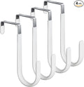 HOOSUN 4 Pack Over The Door Hooks,4.96In Hooks for Hanging Heavy Duty Door Hanger,Towel Hanger Hook Holders,Over Door Hangers Hooks Door Hanger Hooks for Hanging Clothes,Towels,Hats,Coats,Bags (White)