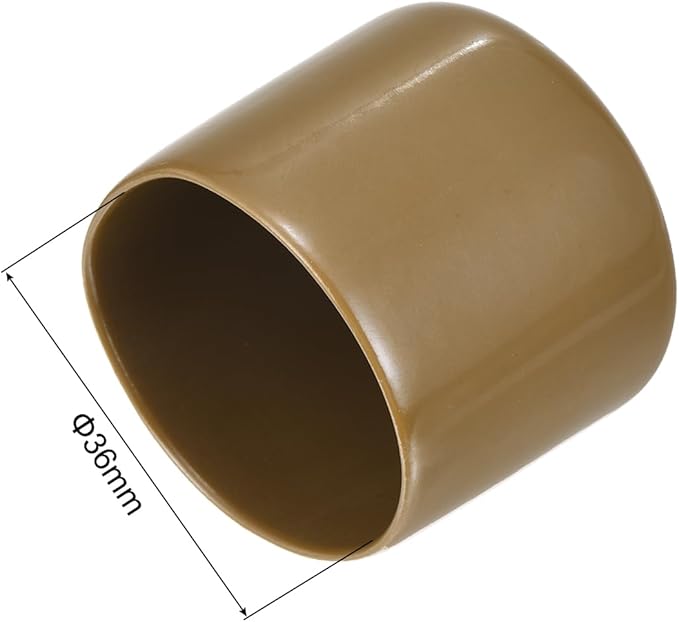 uxcell 20pcs Rubber End Caps 36mm ID Vinyl PVC Round Tube Bolt Cap Cover Screw Thread Protectors Light Brown