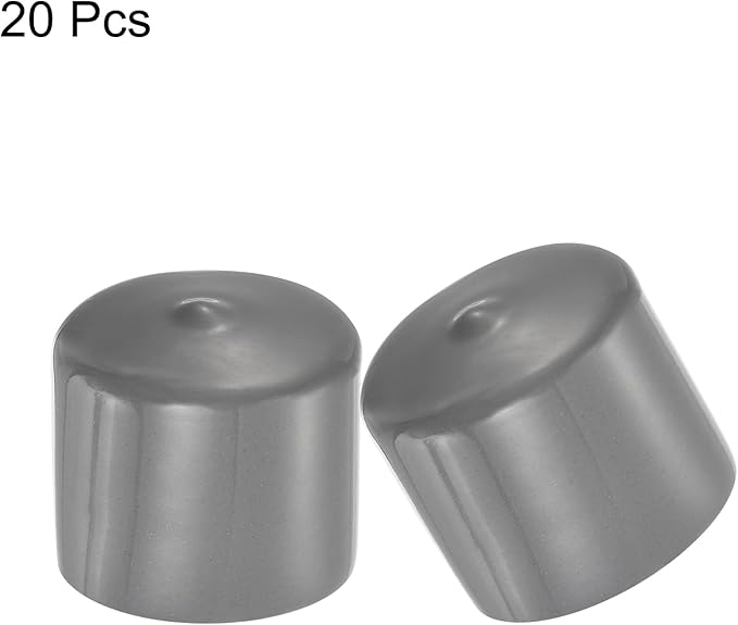 uxcell 20pcs Rubber End Caps 35mm ID Vinyl Cap Cover Screw Protectors Dark Grey