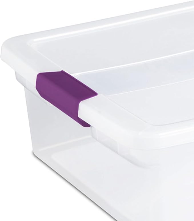 Sterilite 24-Pack ClearView Latch Box, Stackable Storage Organizer Bins for Home, 32 Quart