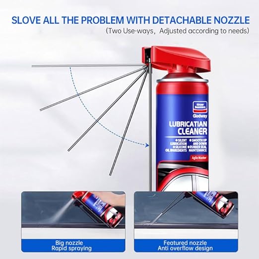 Glodway Automotive Window Door Seal,Silicone Seal Lubricants,Track Lube for Electric Windows,Noise Reduction with Smart Straw Sprays 2 Ways,10 OZ (Pack of 1)