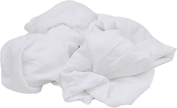 Premium White Knit (600 lbs. Pallet 12x50 lbs. Box of Rags) T-Shirt Cleaning Rags – White Cotton Rag for Cleaning, Staining, Oil, Grease & Dusting – Shop Rags Bulk for Multipurpose