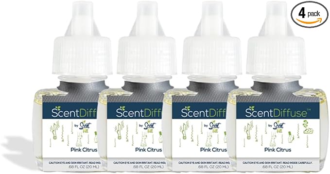Scent Fill Pink Citrus Plug in Air Freshener, 4 Scented Oil Refills