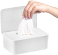 1 Pcs Diaper Wipes Dispenser, Refillable Wipe Container, Wipe Container with Sealing Design Lid, Keep Wipes Fresh,Wet Wipes Cases (White)