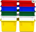 Wood Designs Cubby Storage Bin, Heavy Duty Plastic Containers for Kids Assorted Cubby Tray Set of 10