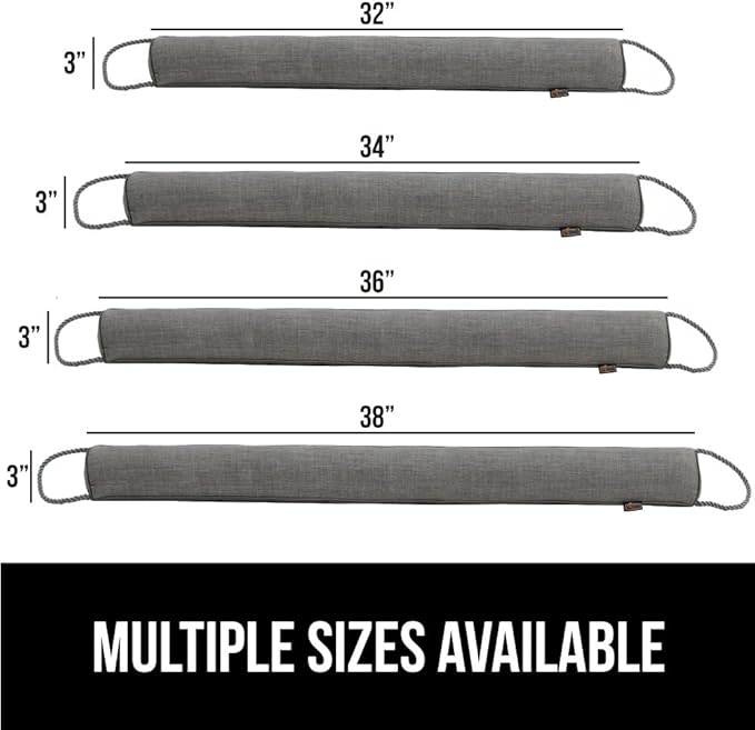 GORILLA GRIP Door Draft Stopper for Bottom of Doors, Weather Stripping Seal Blocks Hot Air, Noise, Bugs, Keeps Cold AC in, Sound Proofing Easy Install Gap Filler, Home Essentials, 32 Inch 2 Pack, Gray