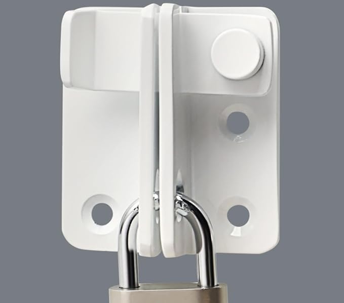 Alise Flip Latch Gate Latches Slide Bolt Latch Safety Door Lock Catch for Barn Cabinet Pet Cage Garden Bathroom Garage Window Sliding Door,Stainless Steel White Finish MS3006R-W