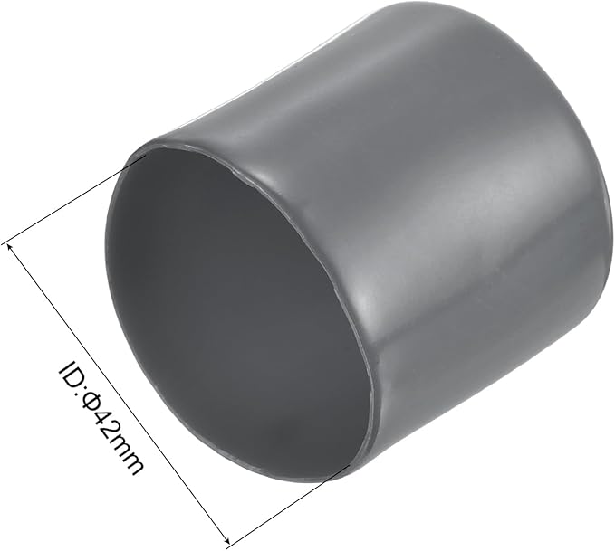 uxcell 20pcs Rubber End Caps 42mm ID Vinyl Round Tube Bolt Cap Cover Thread Protectors Dark Grey