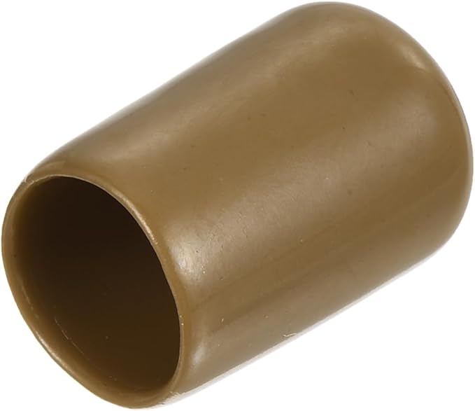 uxcell 20pcs Rubber End Caps 13mm ID Vinyl PVC Round Tube Bolt Cap Cover Screw Thread Protectors Light Brown