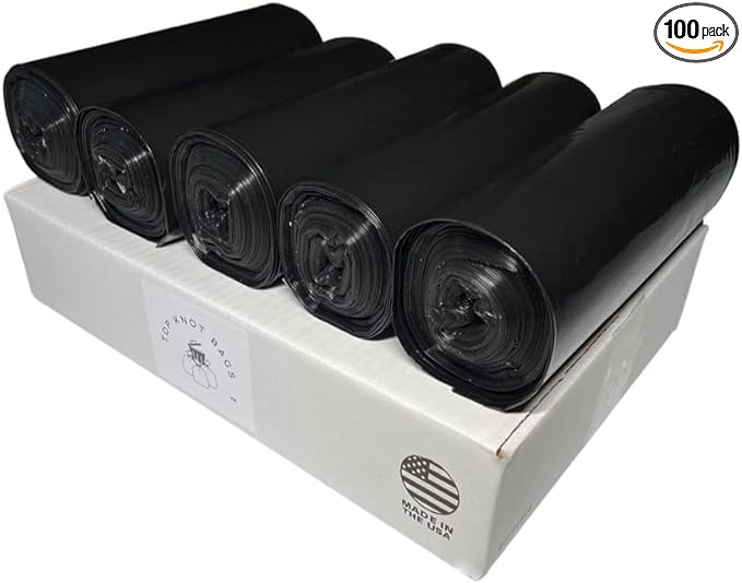 45 Gallon Garbage Trash Bag 40X46" 1.5 Mil Black 100 Count Can Liner Bulk 40 Gallon 41 Gallon 42 Gallon 43 Gallon 44 Gallon Made in USA