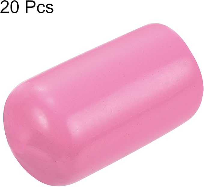 uxcell 20pcs Rubber End Caps 11mm ID Vinyl PVC Round Tube Bolt Cap Cover Screw Thread Protectors Pink