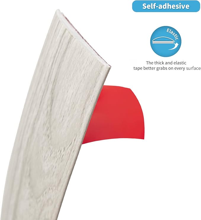Art3d Self Adhesive Vinyl Floor Transition Strip, Laminate Floor Strip Floor Flat Divider Strip for Joining Floor Gaps,Carpet Threshold Transition,Floor Tiles (4 FT, 1.57in, White-Washed)