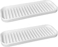 Mofason Silicone Sponge Holder, Tray for Soap and Sponge, Kitchen Sink Tray, Accessories to Help You Clean Kitchen Sink Sponge Rack（White, 2 Pack）