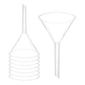 PATIKIL 3 Inch Clear Plastic Funnel, 8 Pcs Wide Mouth Multipurpose Transfer Funnel with Long Spout for Filling Water Bottle Liquid Lab Spices Powder Oil