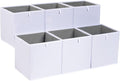Amazon Basics Cube Organizer Bins, Collapsible Storage Baskets for Shelves, White, Pack of 6, 13x15x13"