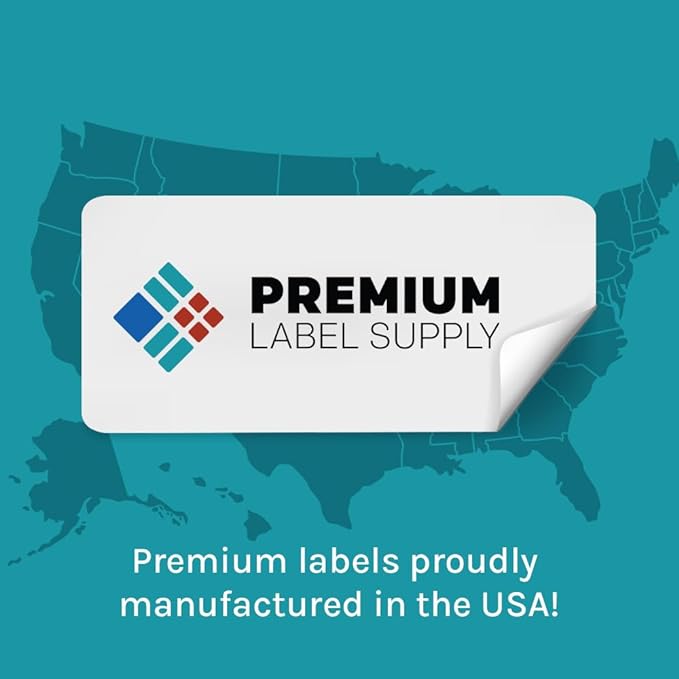 Premium Label Supply Bright Neon Color Fluorescent Sticker Labels - 1.5" x 1.5" Square Labels - (Fluorescent Yellow, 600 Labels)