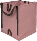 DURASACK Heavy Duty Home and Yard Bags 48-Gallon Reusable Self-Standing Lawn and Leaf Bags Garbage Can with Reinforced Handles, Mauve, 3 Pack