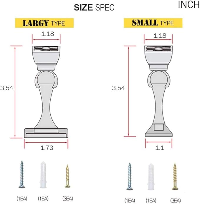 Magnetic Door Stop, Stainless Steel, Magnetic Door Catch, Door Holder, Door Stops, Wall Mounted, Floor Mounted, Door Banging Prevention (Small x 30pack, Satin Nickel)