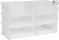 Akro-Mils 30235 AkroBins Plastic Storage Bins, Space-Saving Stackable Bins for Garage, Pantry, Craft Organization, 11" x 11" x 5", Clear, 6-Pack