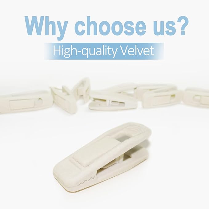 Velvet Hanger Clips for Velvet Hangers - 20 PCS Beige Non-Slip Velvet Clip for Skirt Hanger, Strong Flocking Clips Fit for Ivory Velvet Hangers