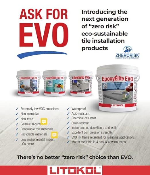The Tile Doctor EpoxyElite EVO - Litokol Epoxy Grout for Tile, Ideal for Home Office Decor & Bathroom Tile, Beige 3-5 kg - 11 lb